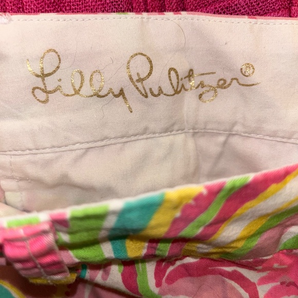 Lilly Pulitzer pink green yellow swirl Callahan Short 5 inseam shorts 4 - Picture 2 of 5